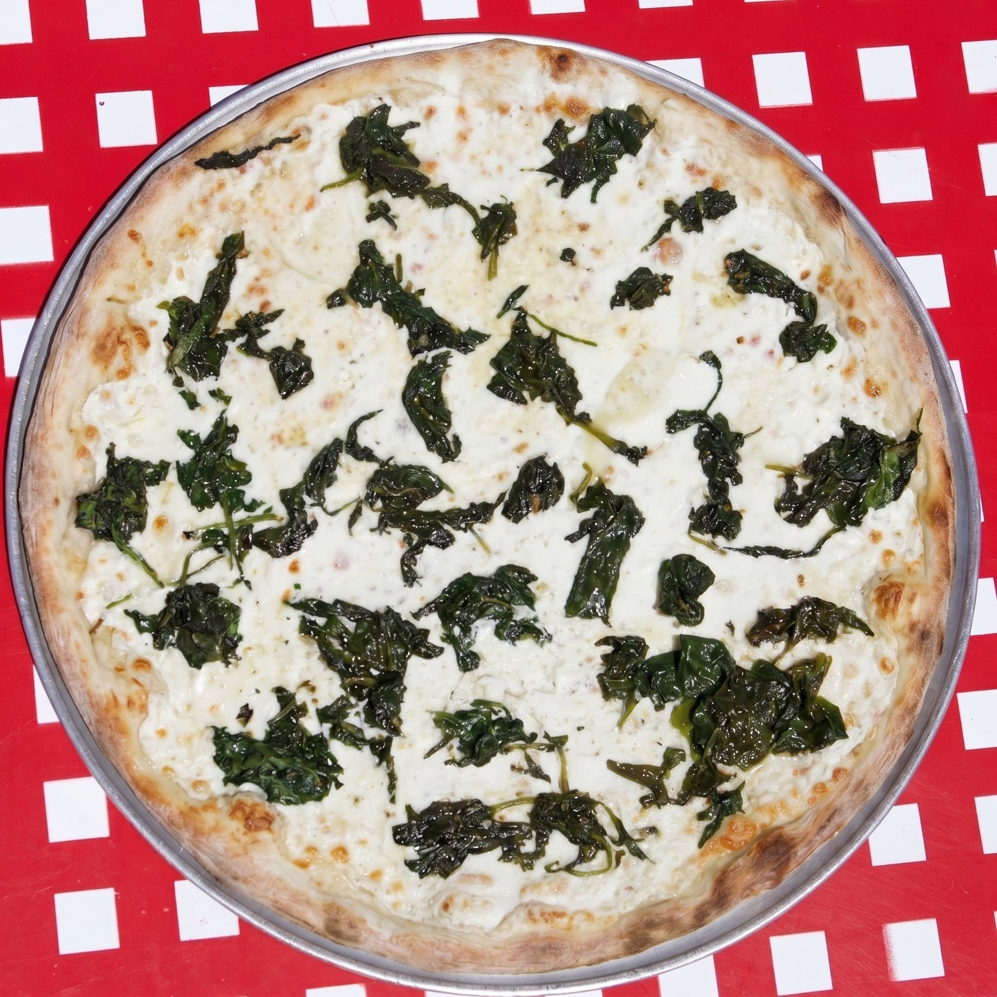 Fresh Spinach White Pizza