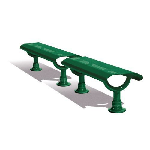 Heavy duty outdoor steel bench - backless