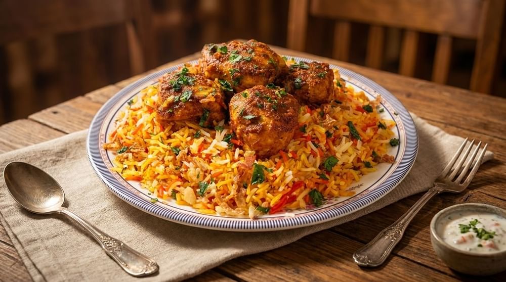 Biryani Rice with Chicken Tikka