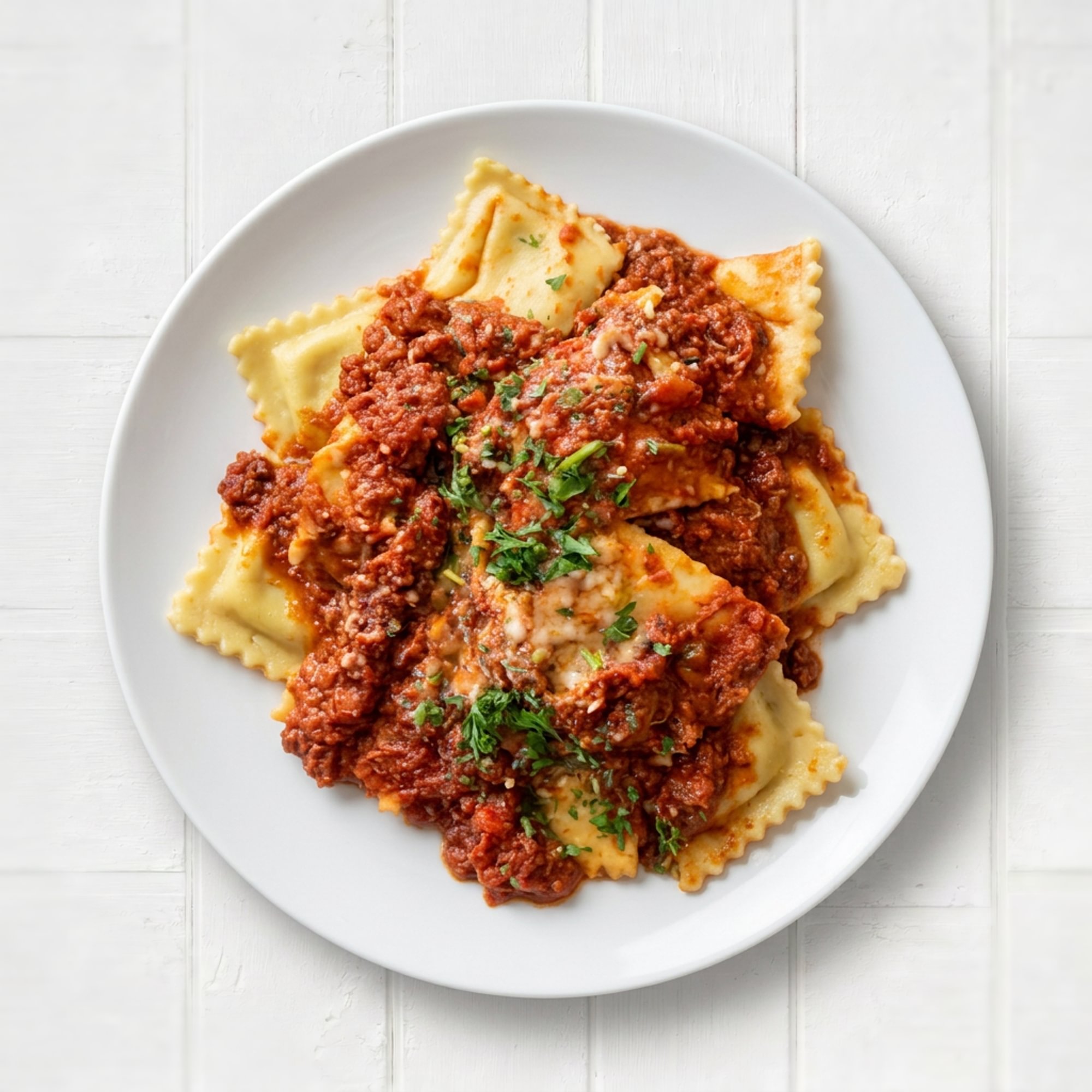 Ravioli with meat sauce Kids