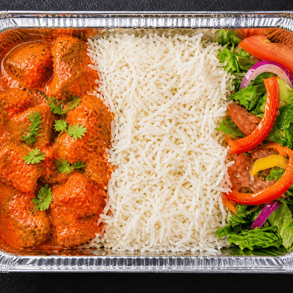 Butter chicken rice bowl