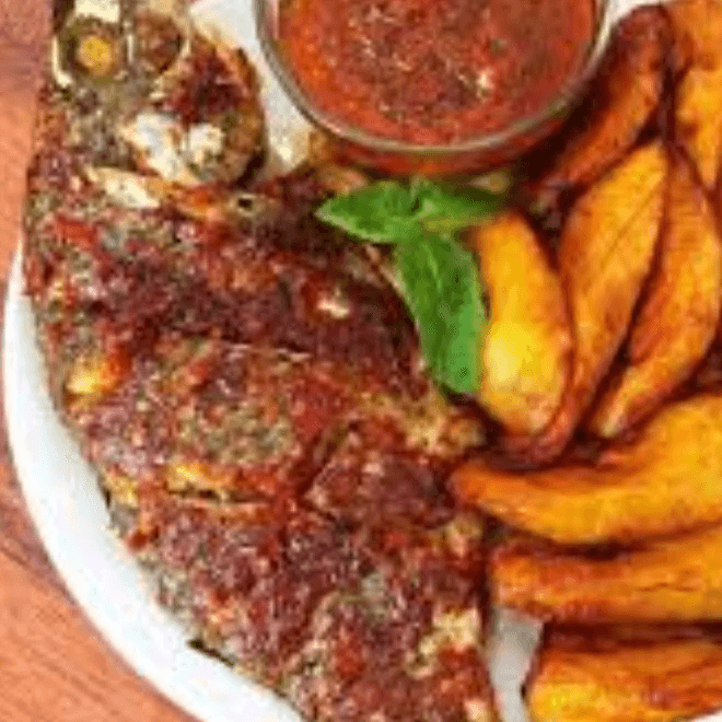 ROASTED PLANTAIN/ROASTED FISH