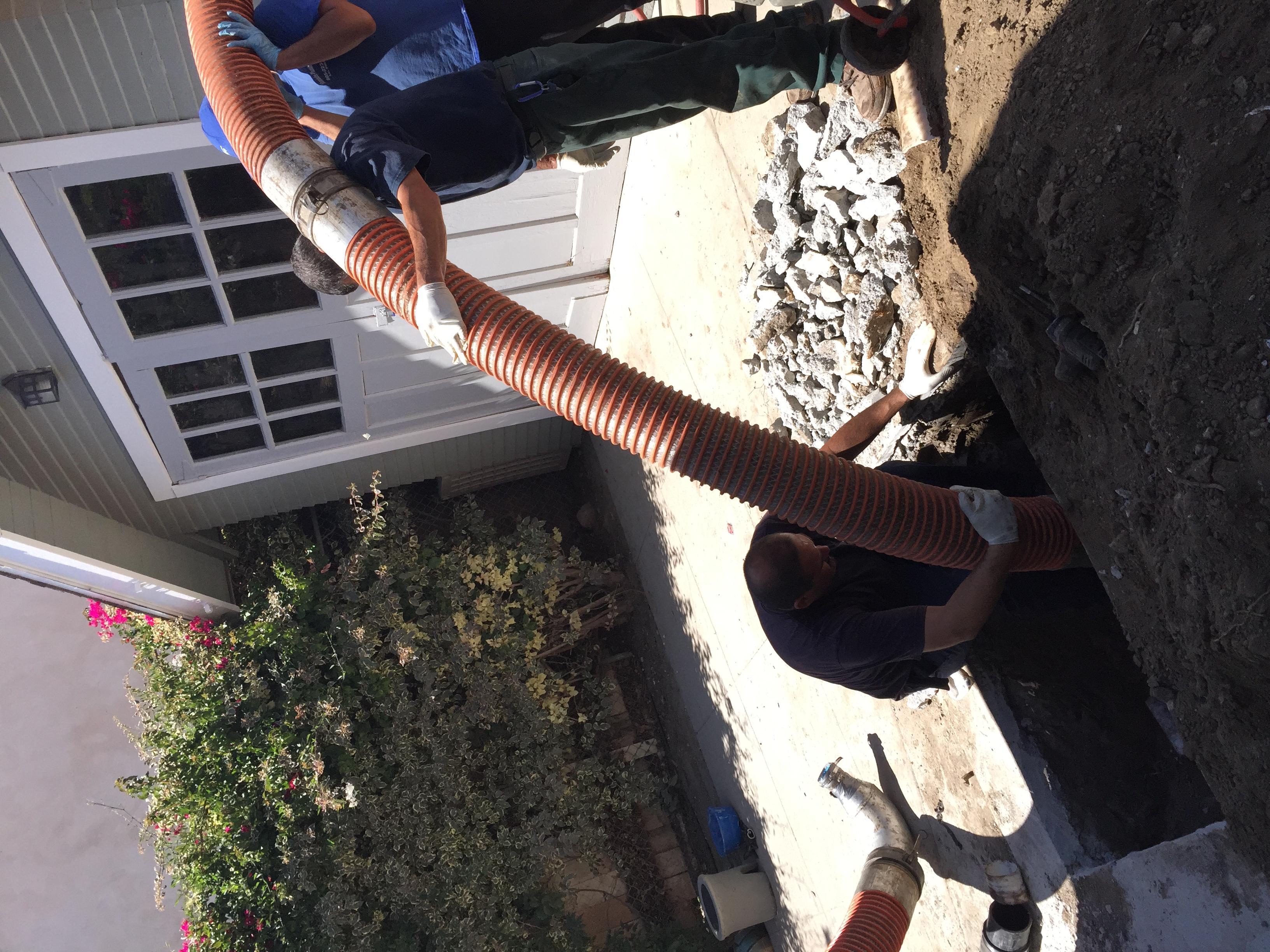 pipe liner shot through main line