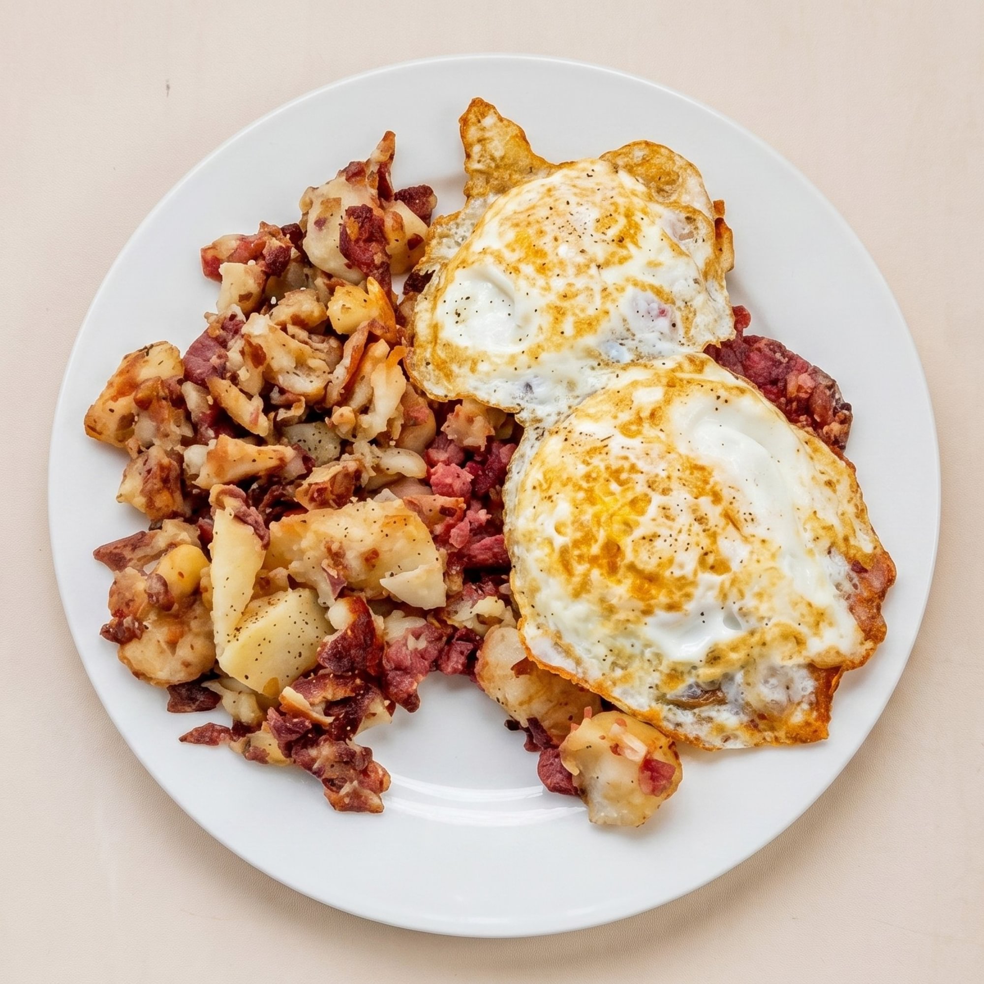 Homemade Corned Beef Hash and Eggs