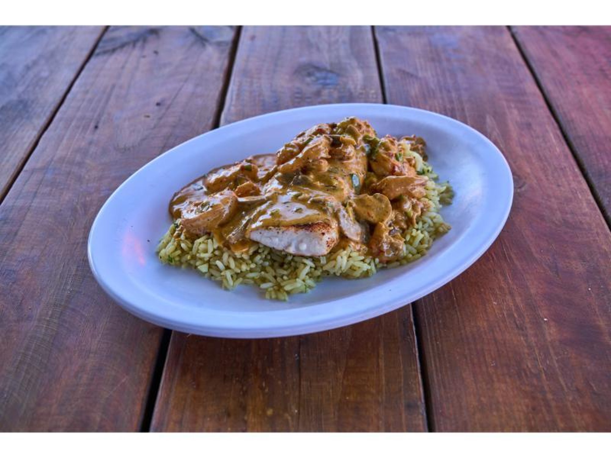 Shrimp and Crawfish Topped Mahi