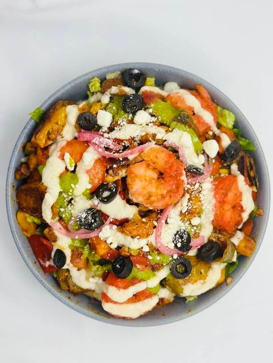 Mediterranean Salad with Shrimp (GF)
