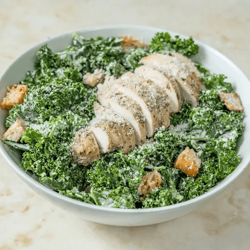 Kale Caesar Salad with Rotisserie Chicken