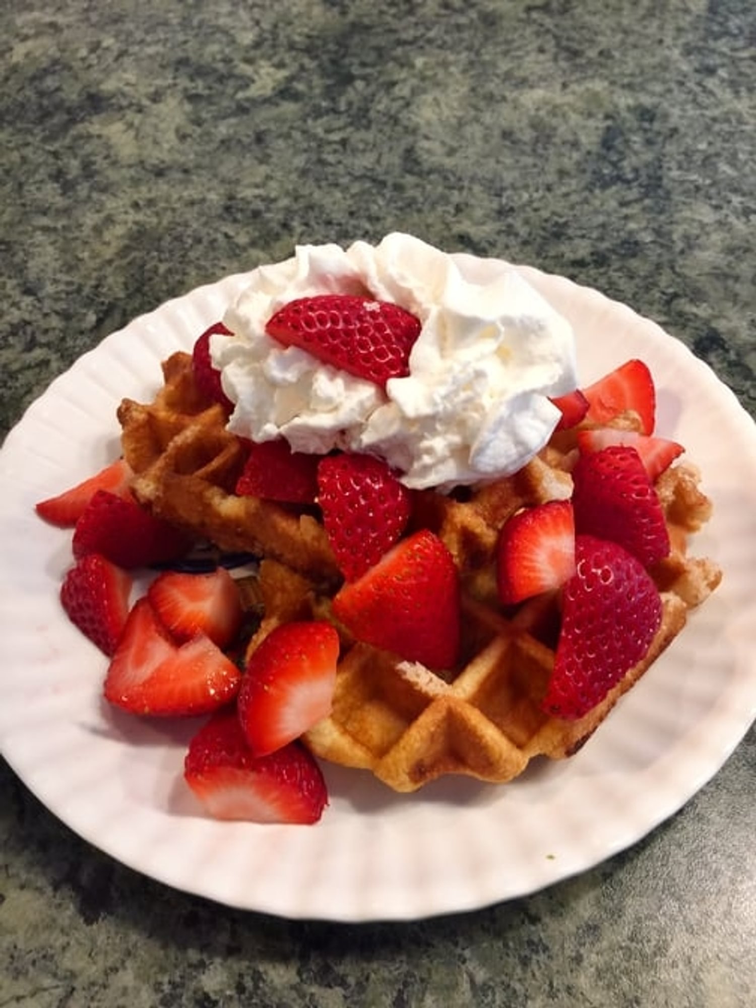 Waffles with Fruit & Whipped Cream