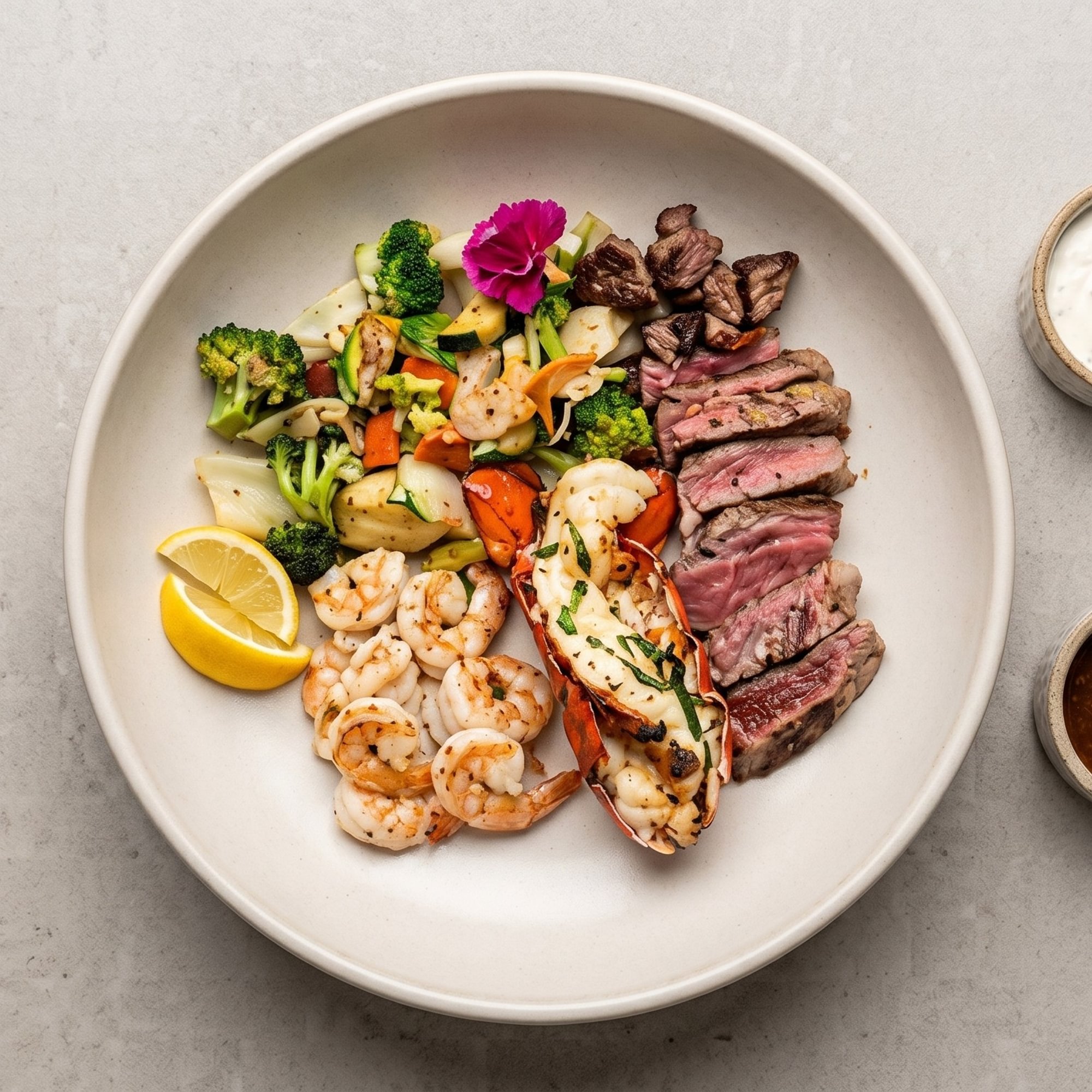 Boston Lobster, Shrimp & New York Steak Combo