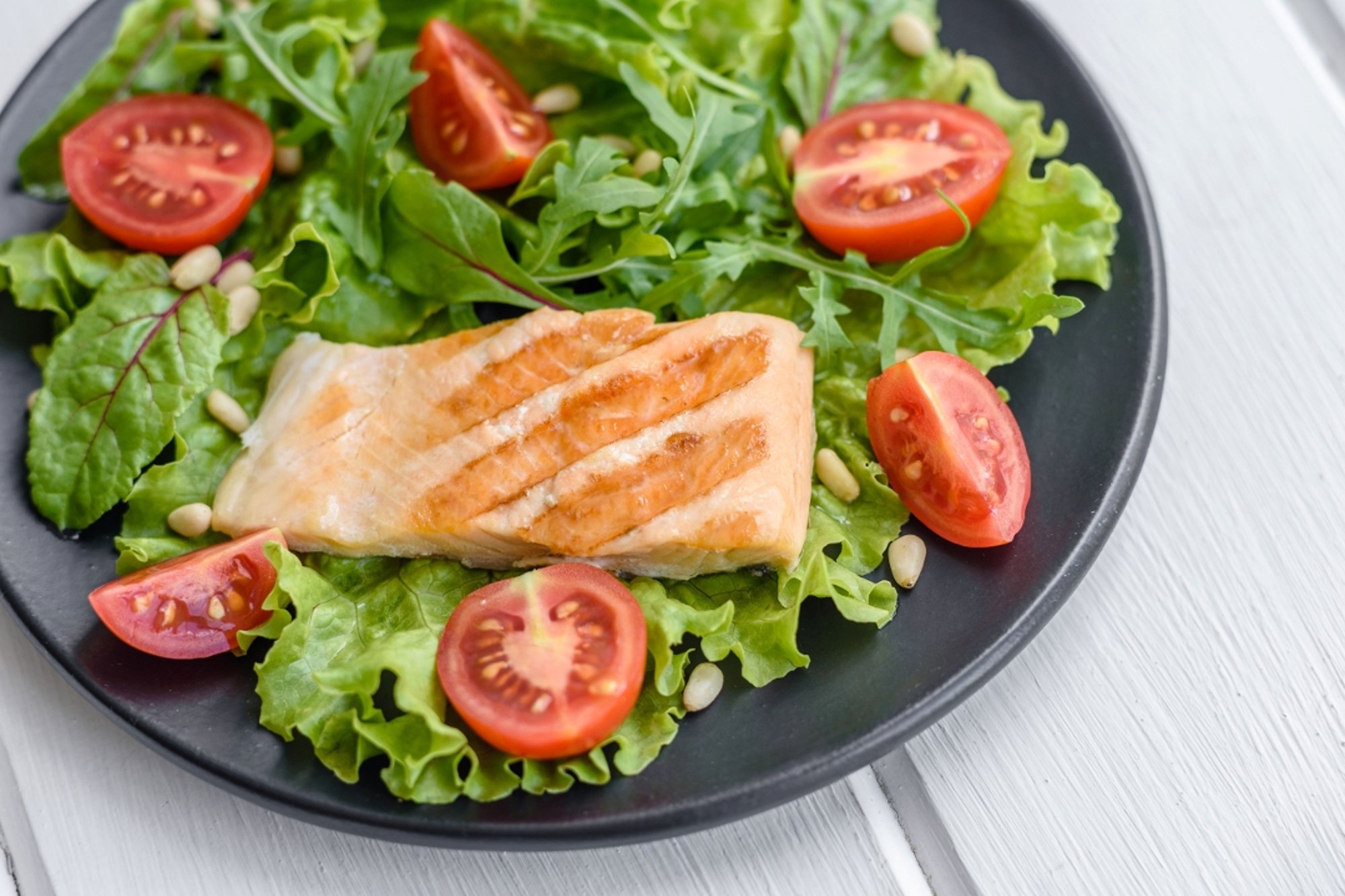 Passage to India Salad - Grilled Salmon