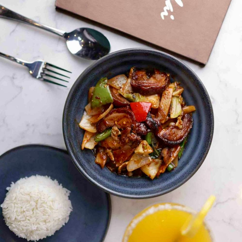 Roasted Duck Basil Stir Fry