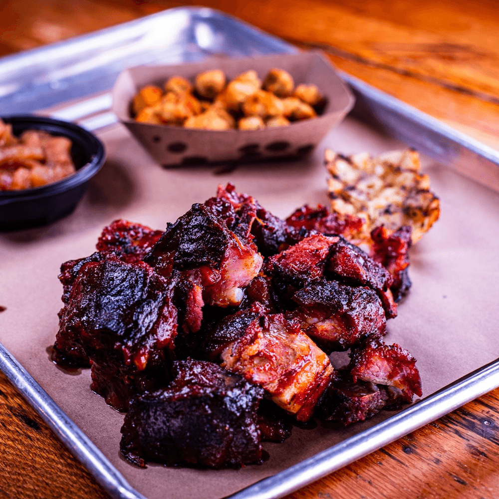 Smoked and Glazed Pork Rib Brisket Bones
