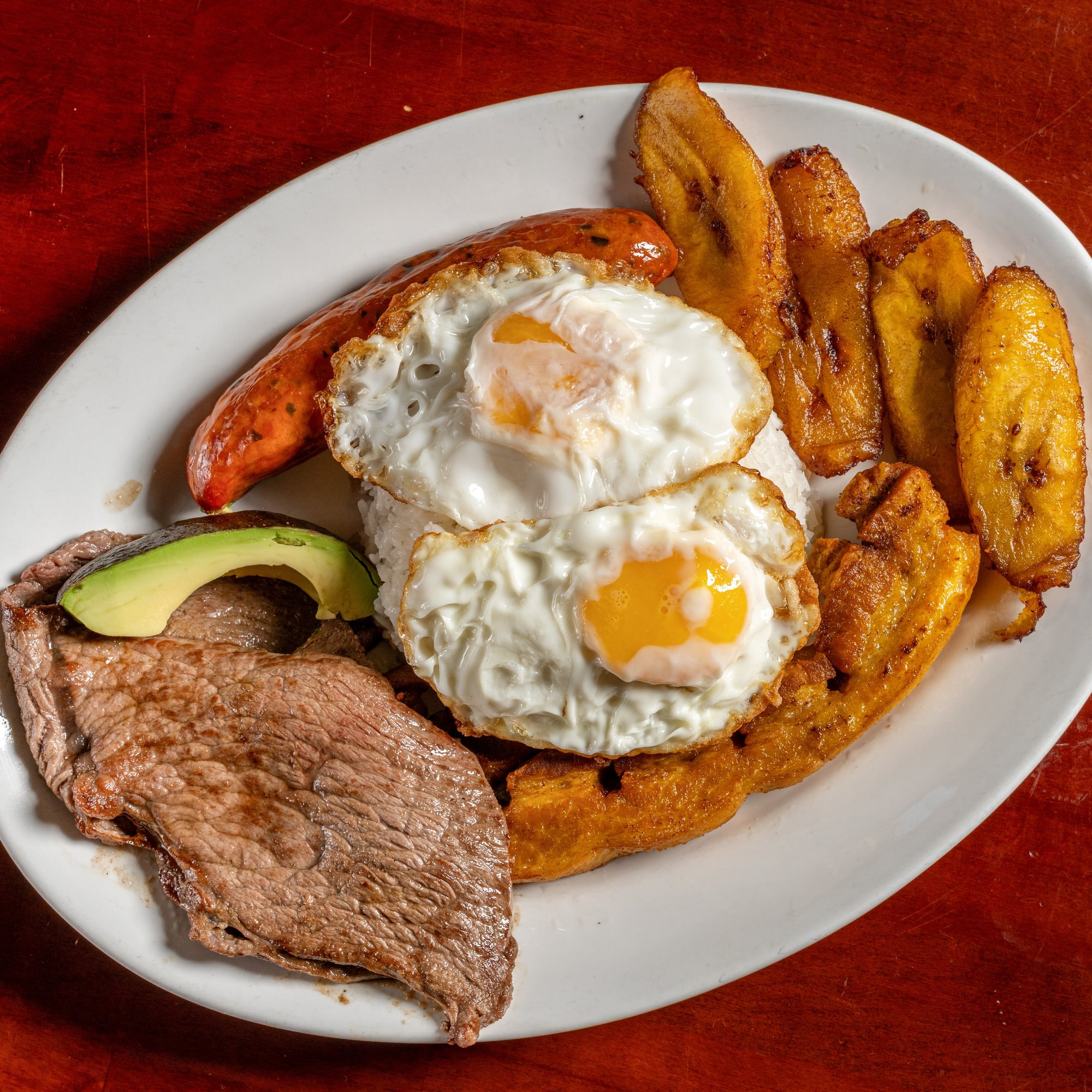 Bandeja Paisa (Steak, Beans, Rice, Egg & Sausage)