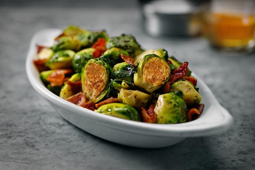 ROASTED BRUSSELS SPROUTS - bacon, honey butter