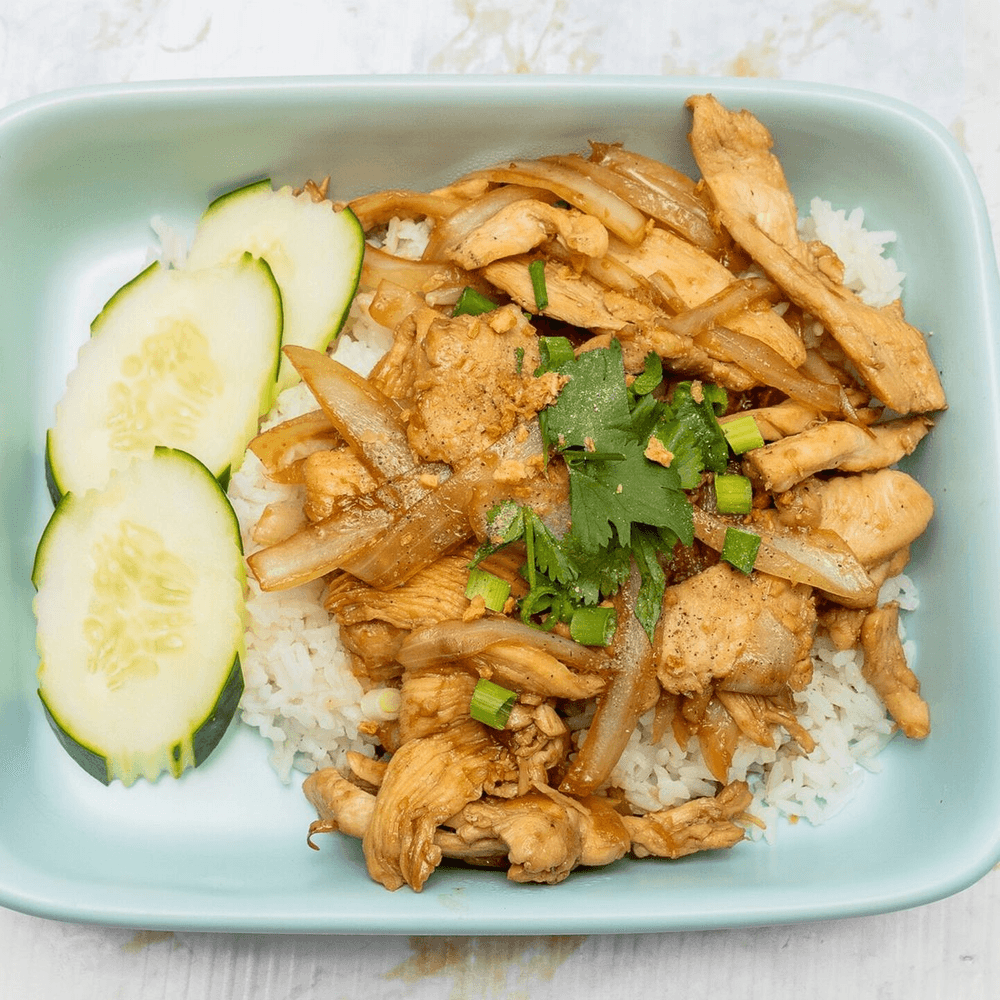 Crispy Chicken Over Rice