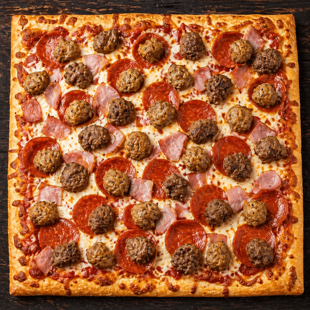 All Meat Square Pie Pizza
