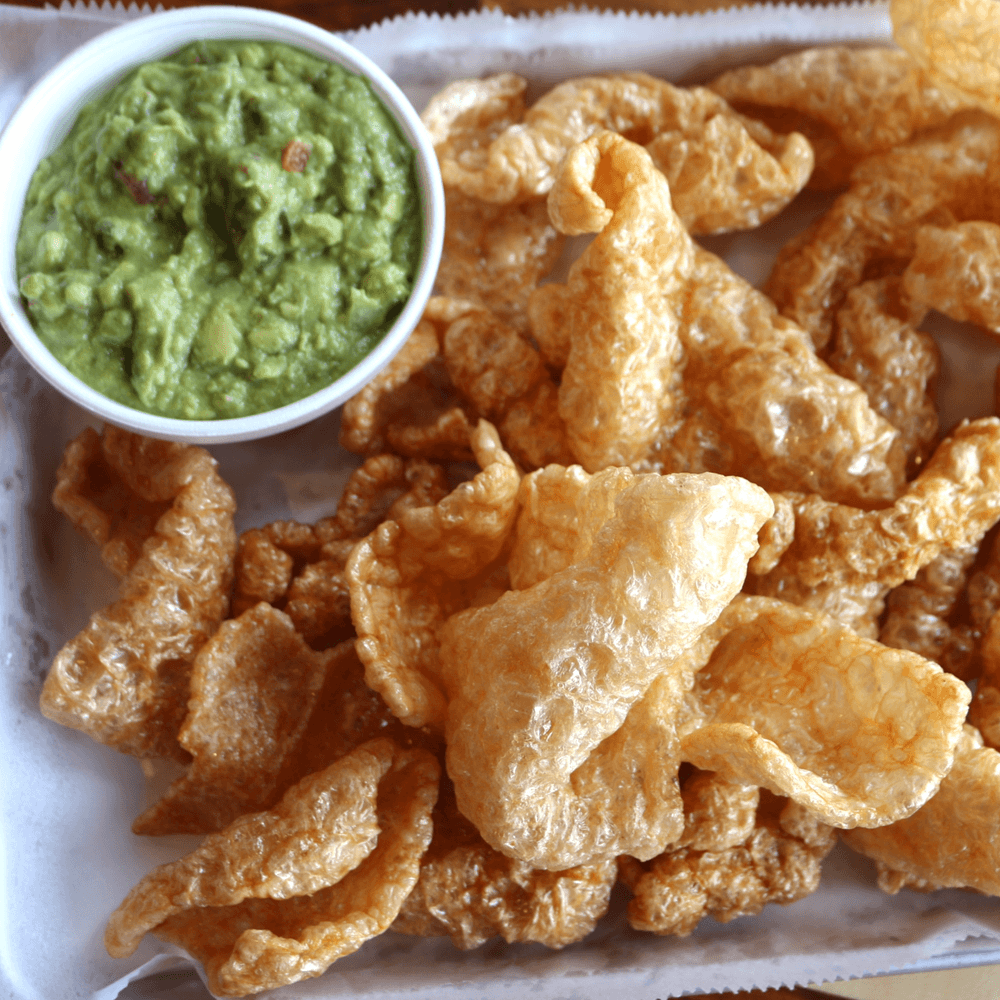 Large Chicharron and Guacamole