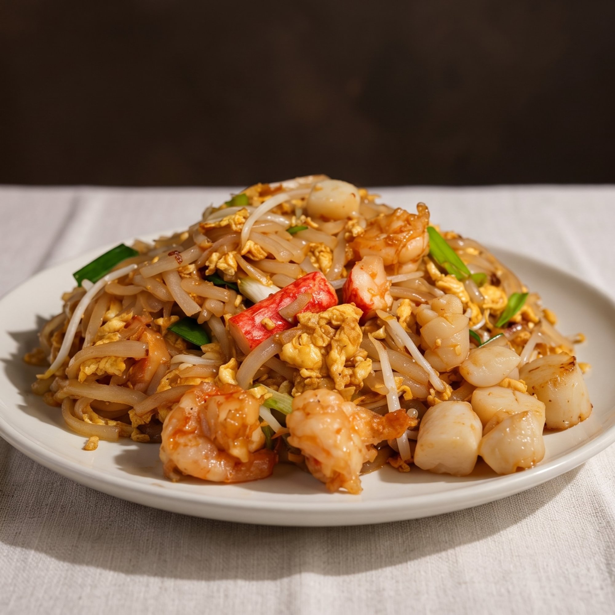 "Lort Cha" Short Noodle Stir Fried with Shrimp