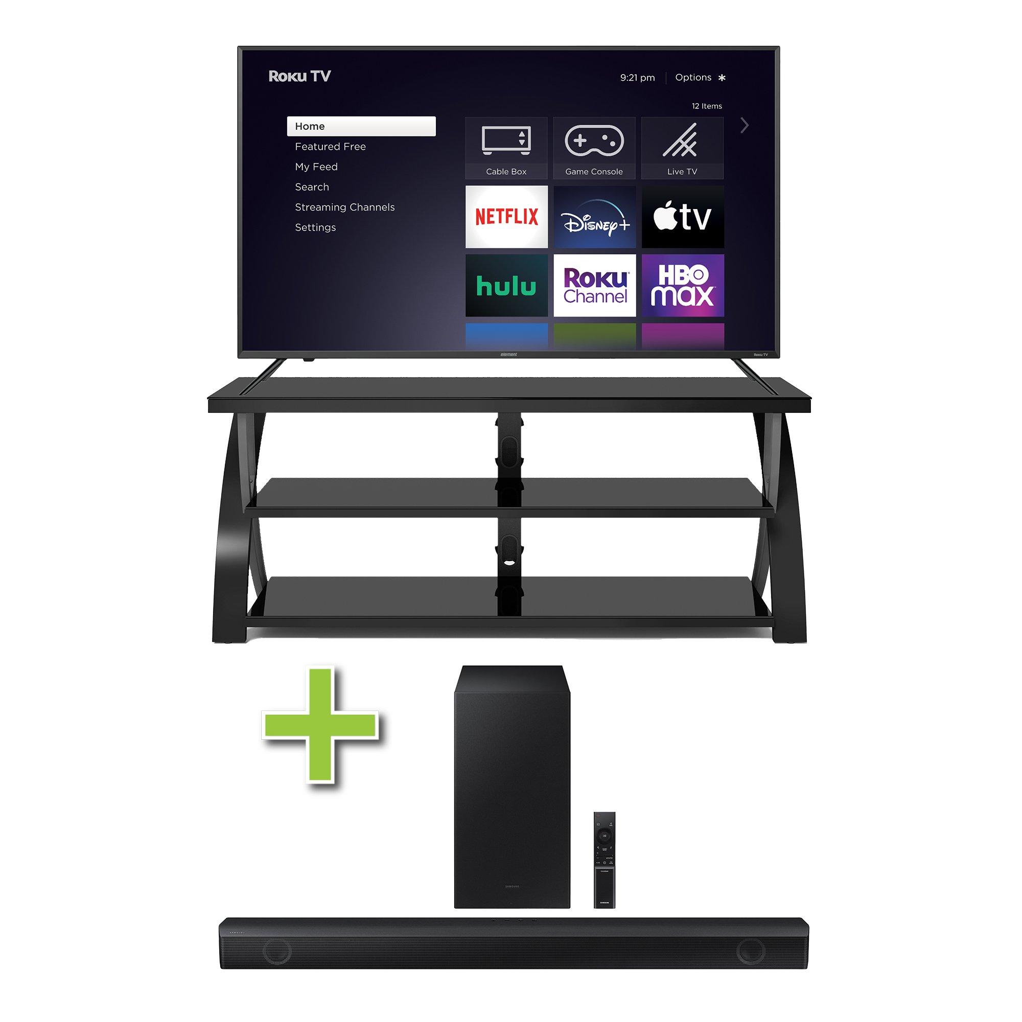 50" Element TV w/ Soundbar & TV Stand