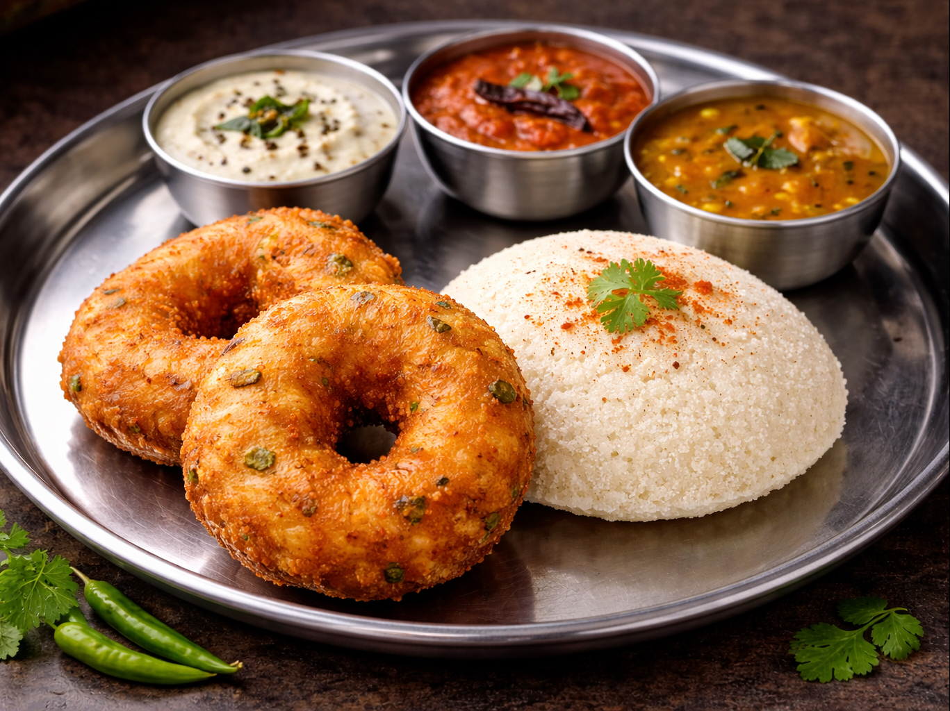 Vada Idli Combo (2 Pcs Vada, 1 Idli)