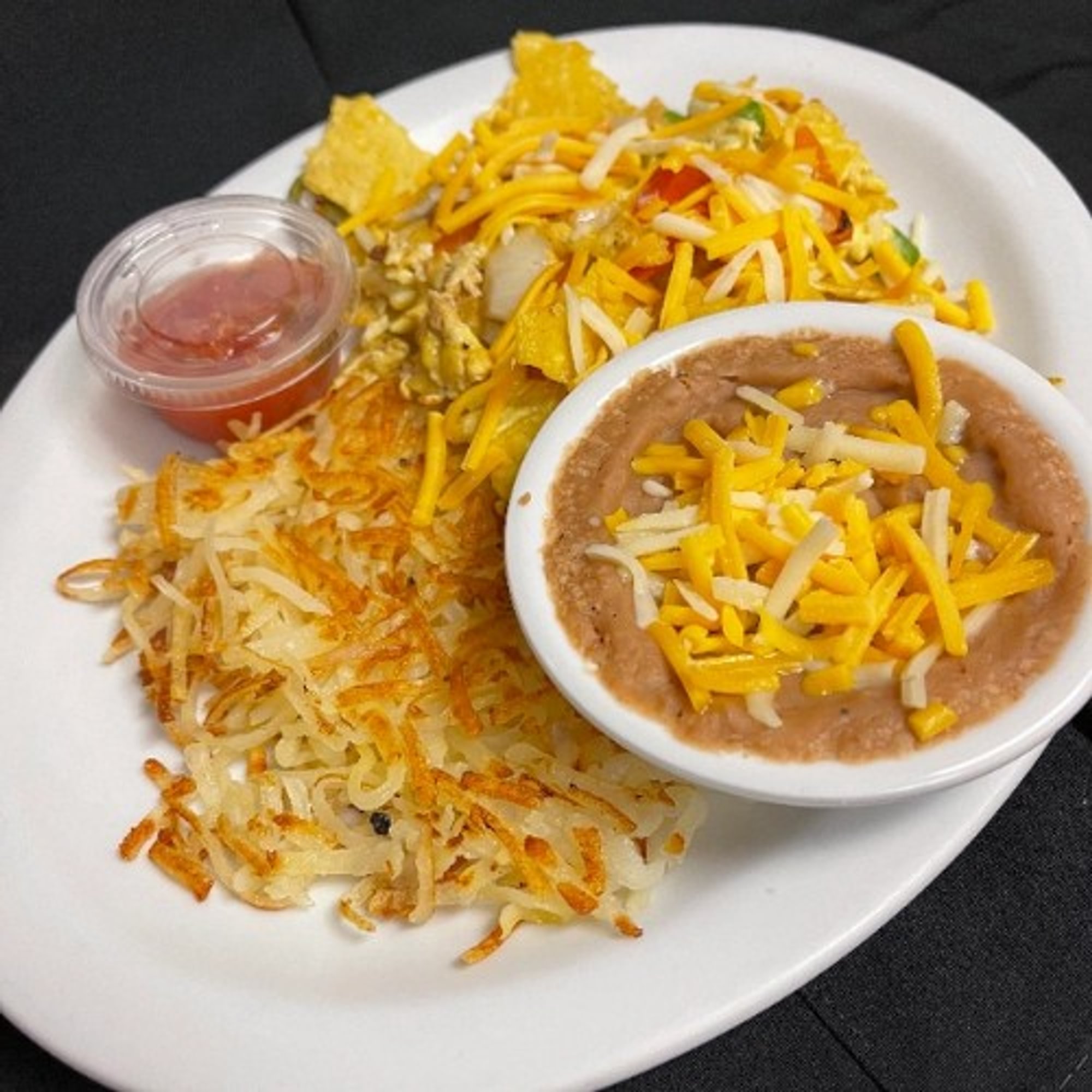 Migas with Side Hash Browns