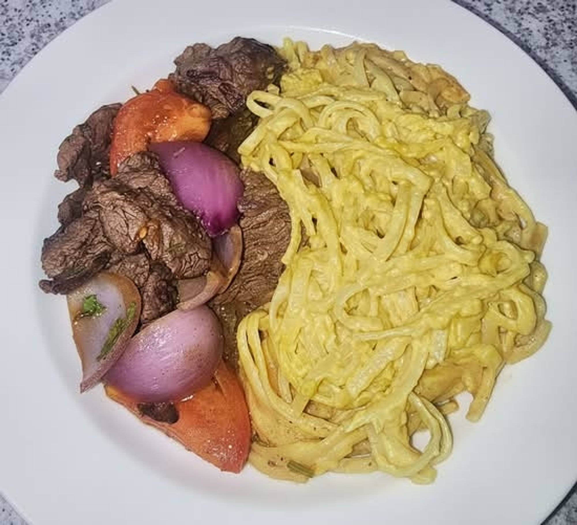 Tallarines a la Huancaina
