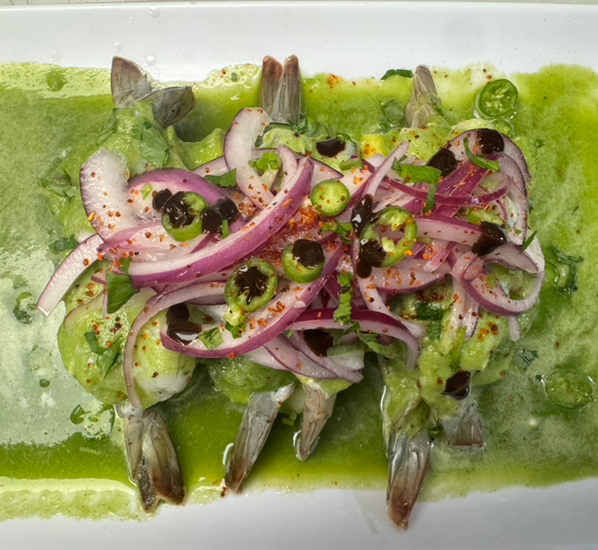 Aguachiles Verdes / Rojos / Negros (Green / Red / Black Chili Shrimp)