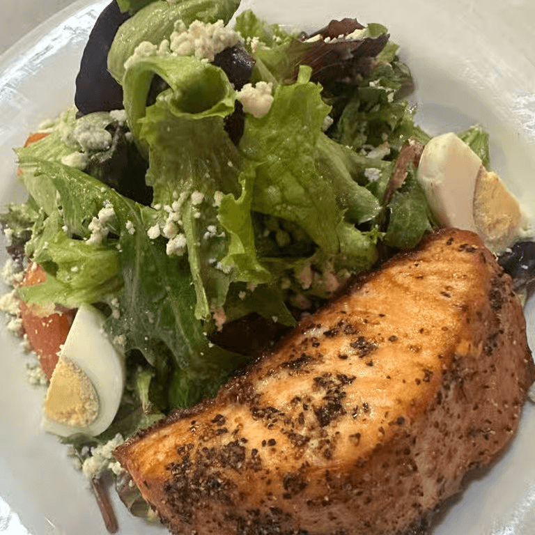 Pan seared salmon salad brunch
