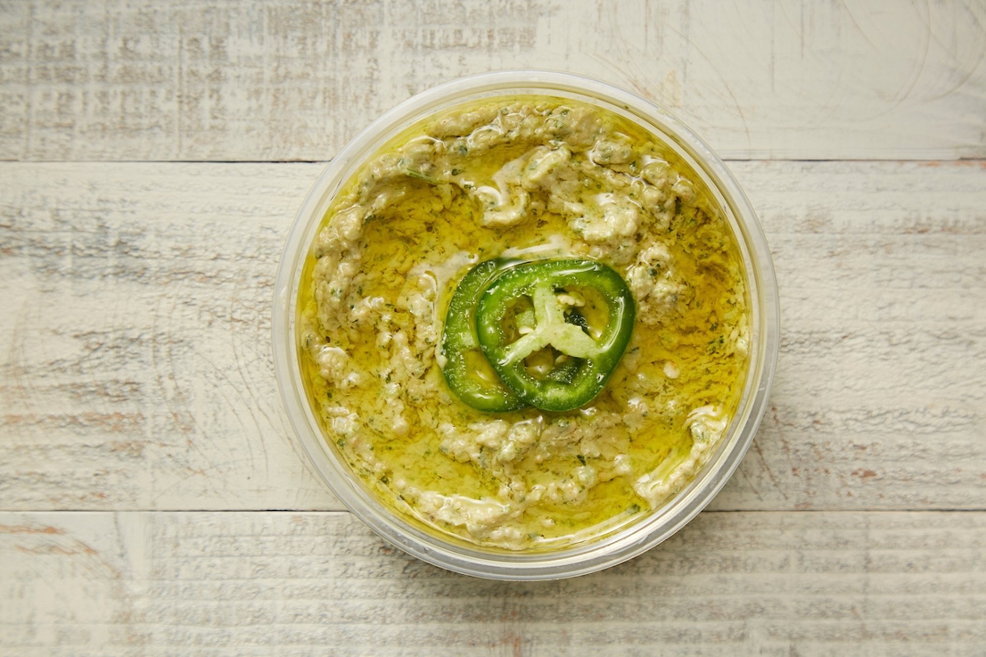 Jalapeno Cilantro Hummus with Fresh Pita