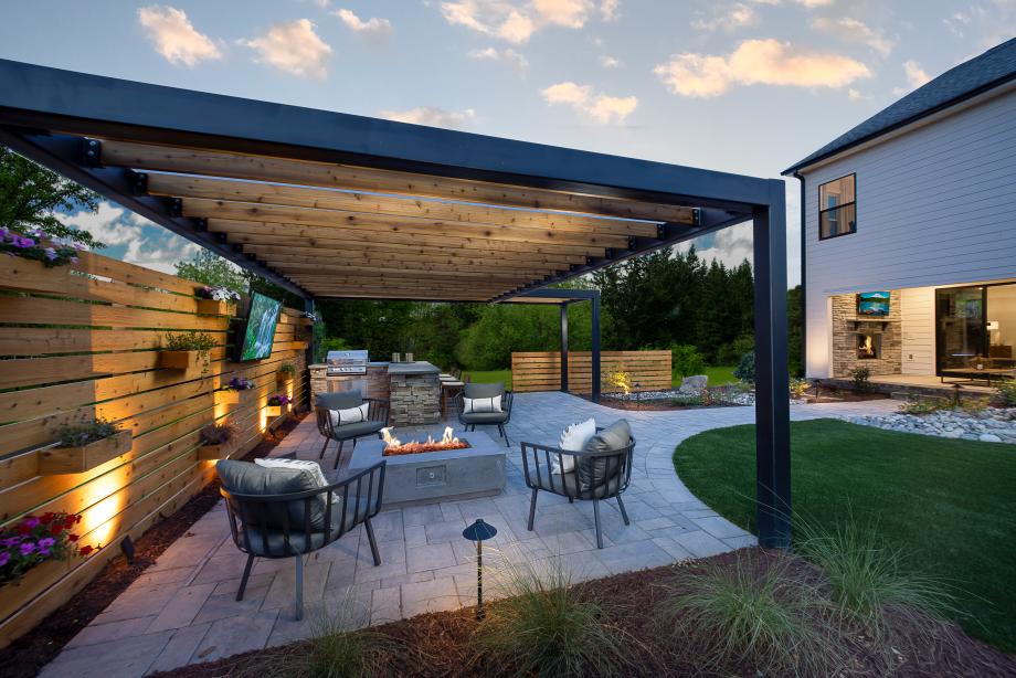 Escape with the family with the home's outdoor patio that can be enhanced with a fireplace