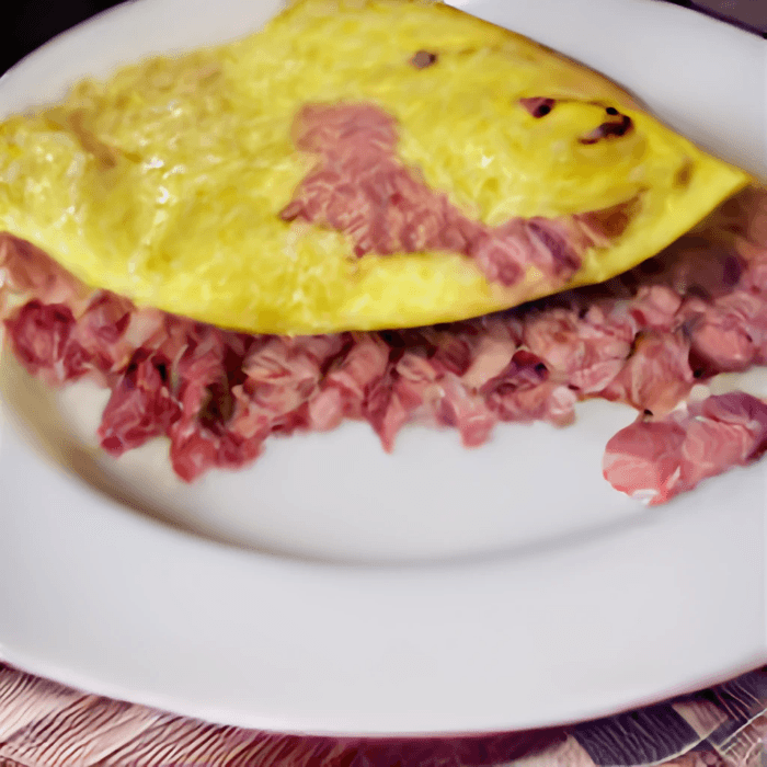 Corned Beef & Swiss Omelette