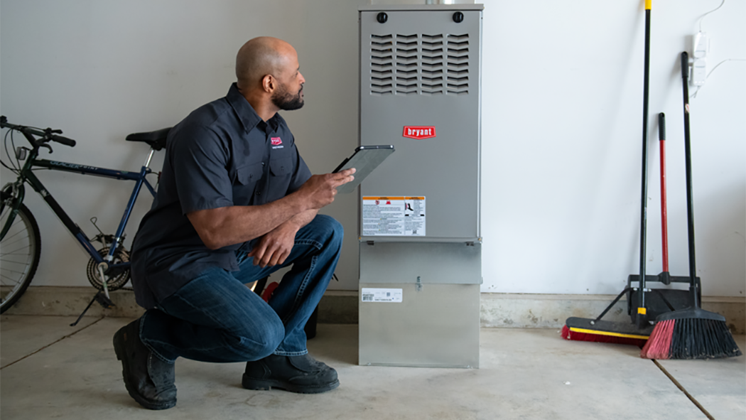 bryant dealer performs furnace installation
