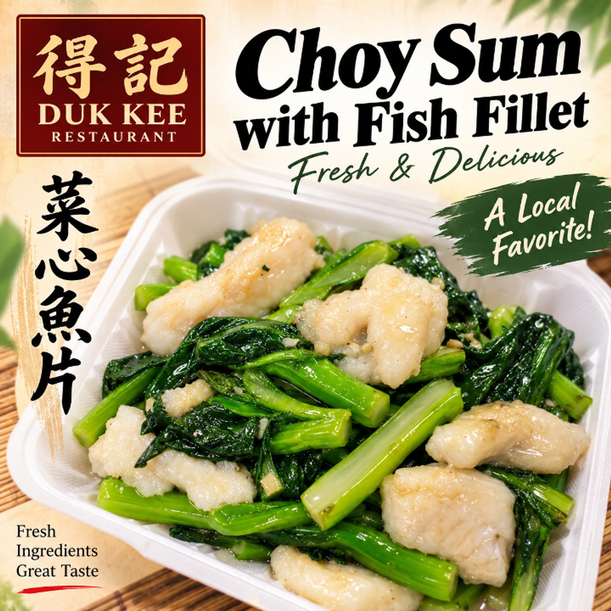 Fish Filet with Choy Sum