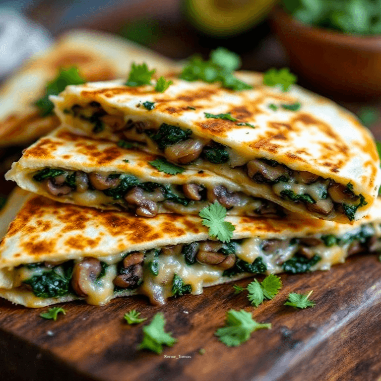 Spinach & Mushroom Quesadilla