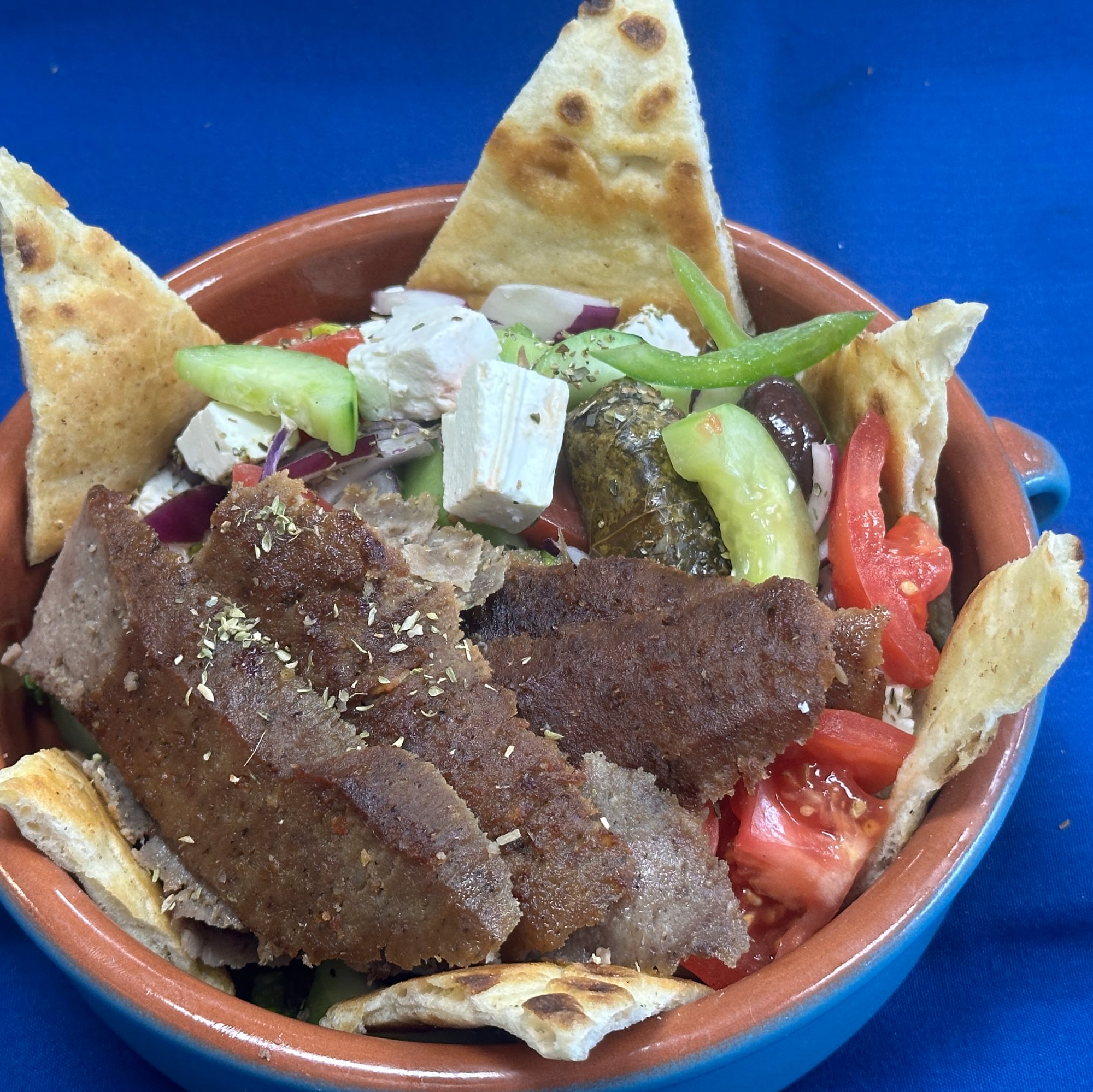 Large Greek Salad With Beef & Lamb Gyro Meat