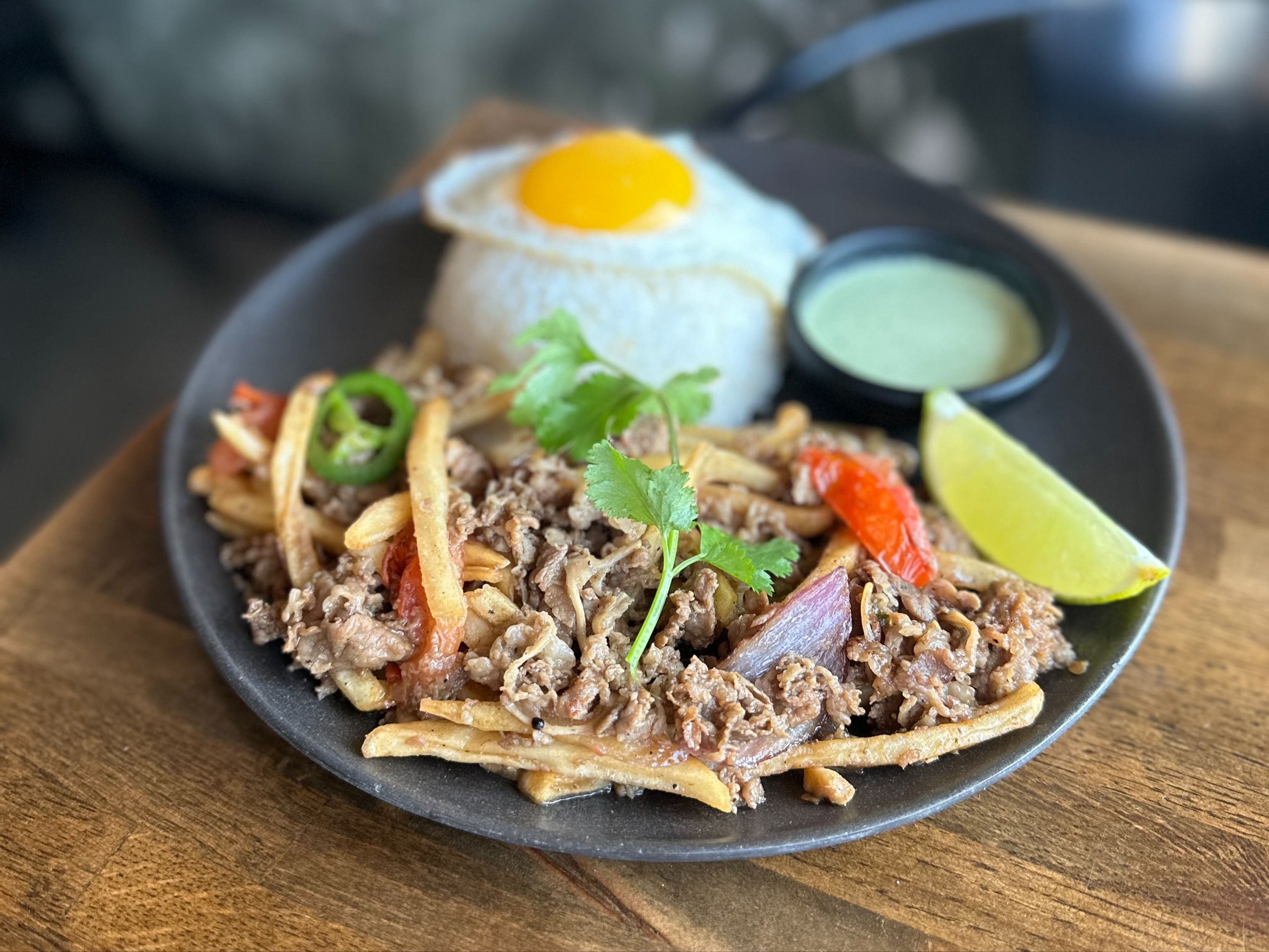 Lomo Saltado with Shaken Beef Belly
