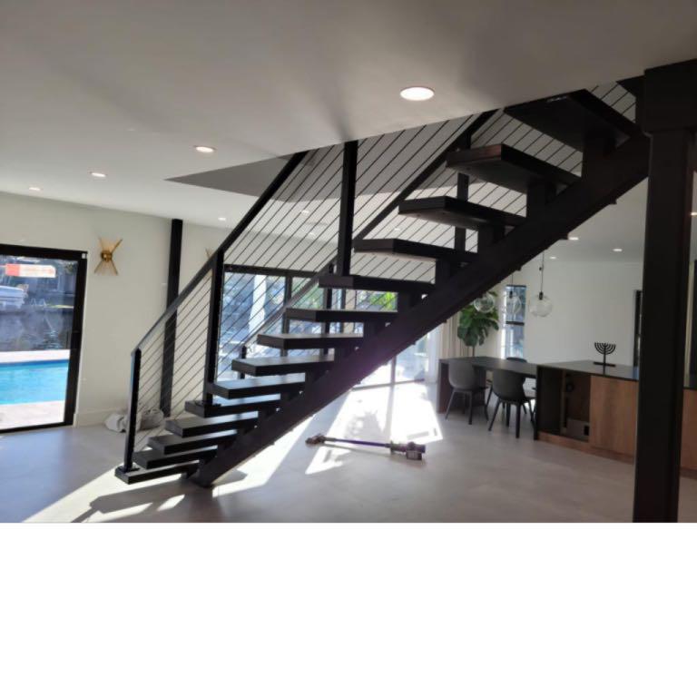 CUSTOM STEEL STAIRWAY WITH STAINLESS STEEL CABLES!!!