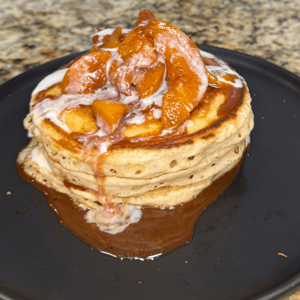 PEACHES AND CREAM PANCAKES