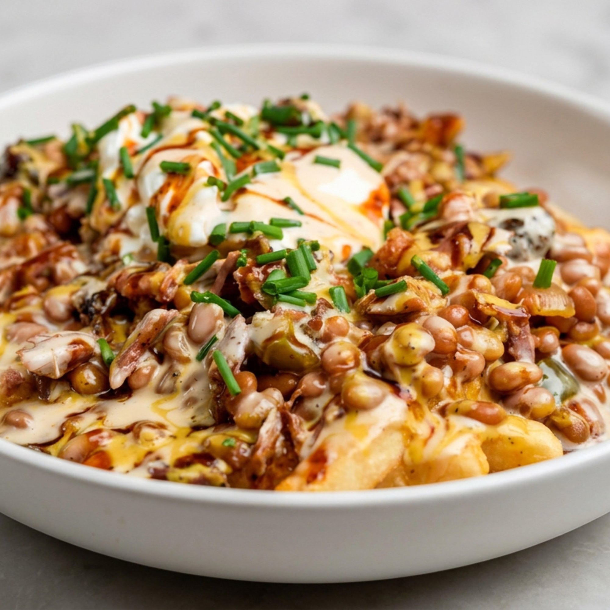 Brisket / Beans Loaded Fries Bowl