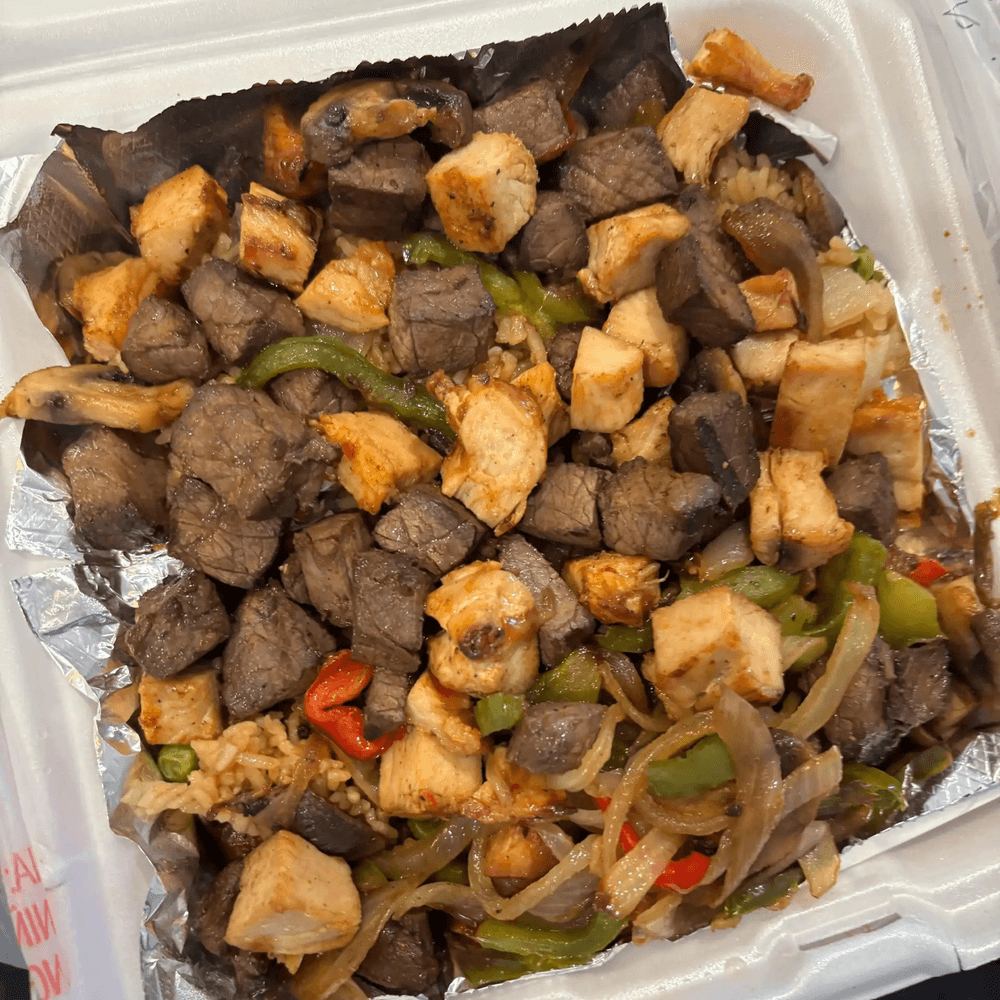 Chicken Philly Over Fried Rice