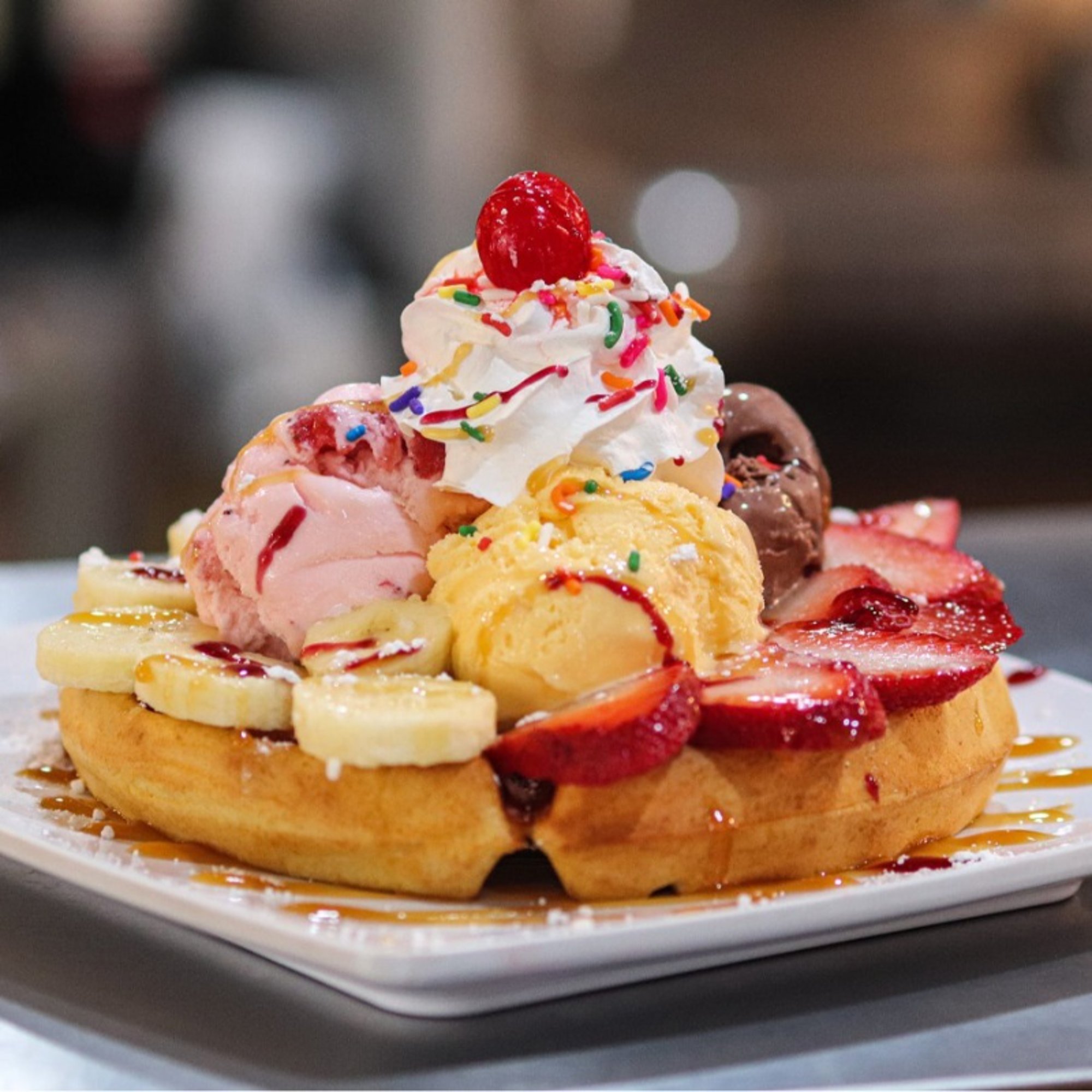 Waffle with Ice Cream