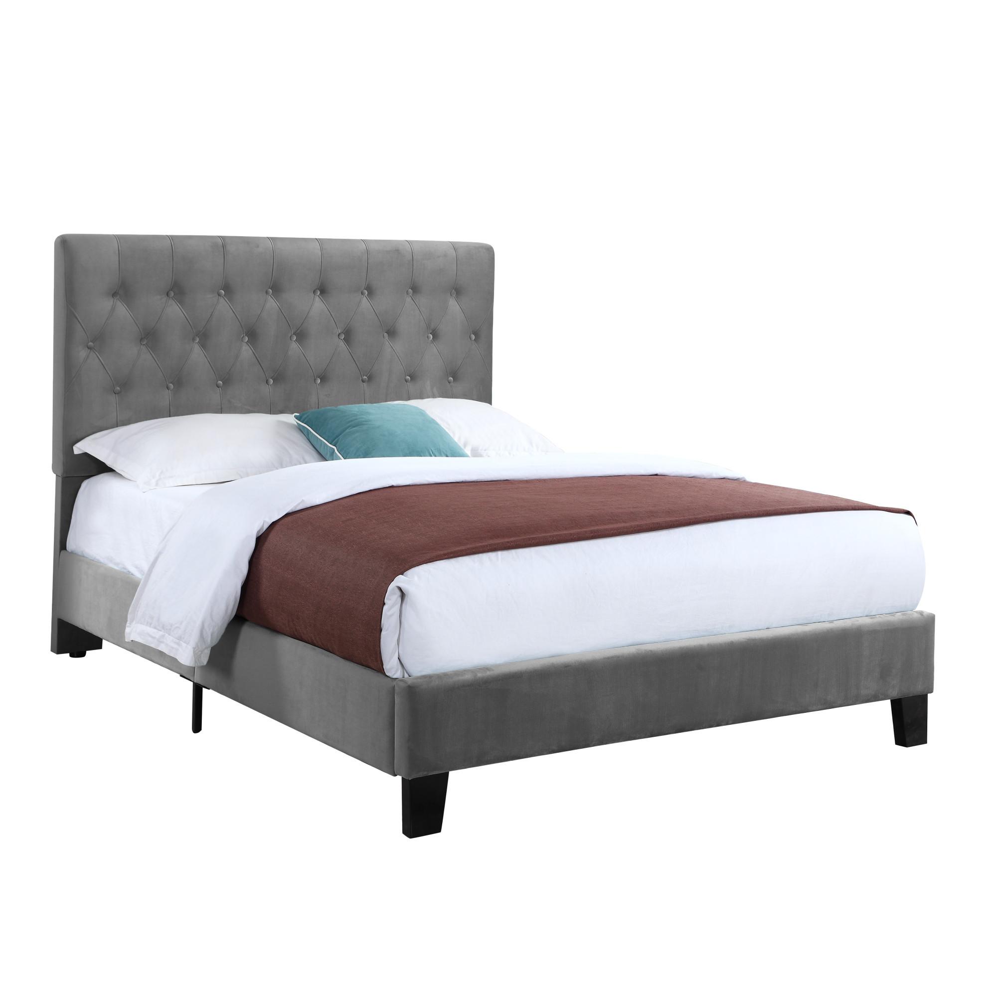Queen Amelia Upholstered Bed - Dark Gray 