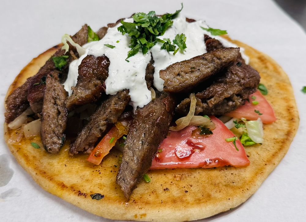 Gyro Sandwich on Paratha Pita