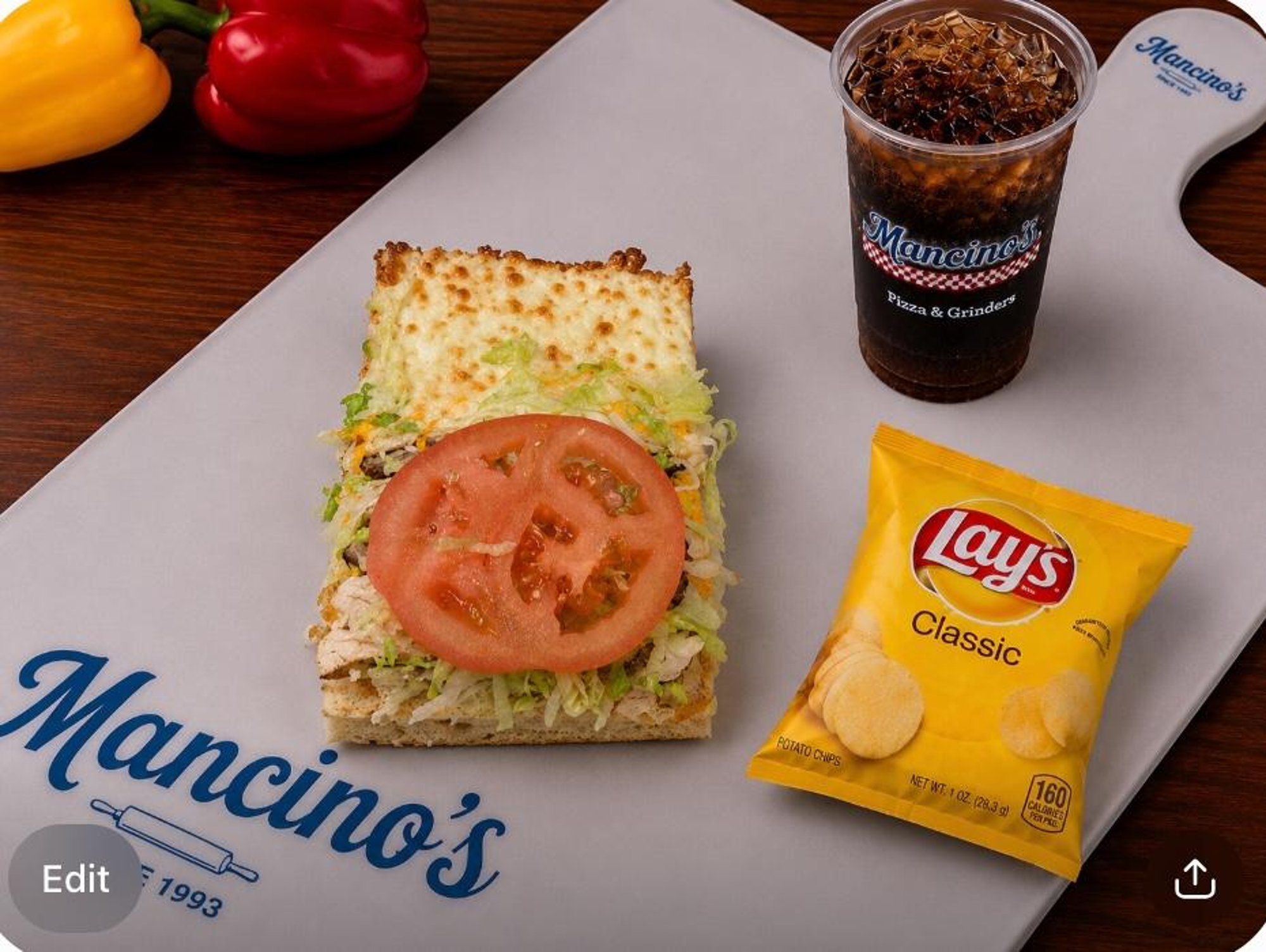 1/4 Grilled Chicken Grinder Combo
