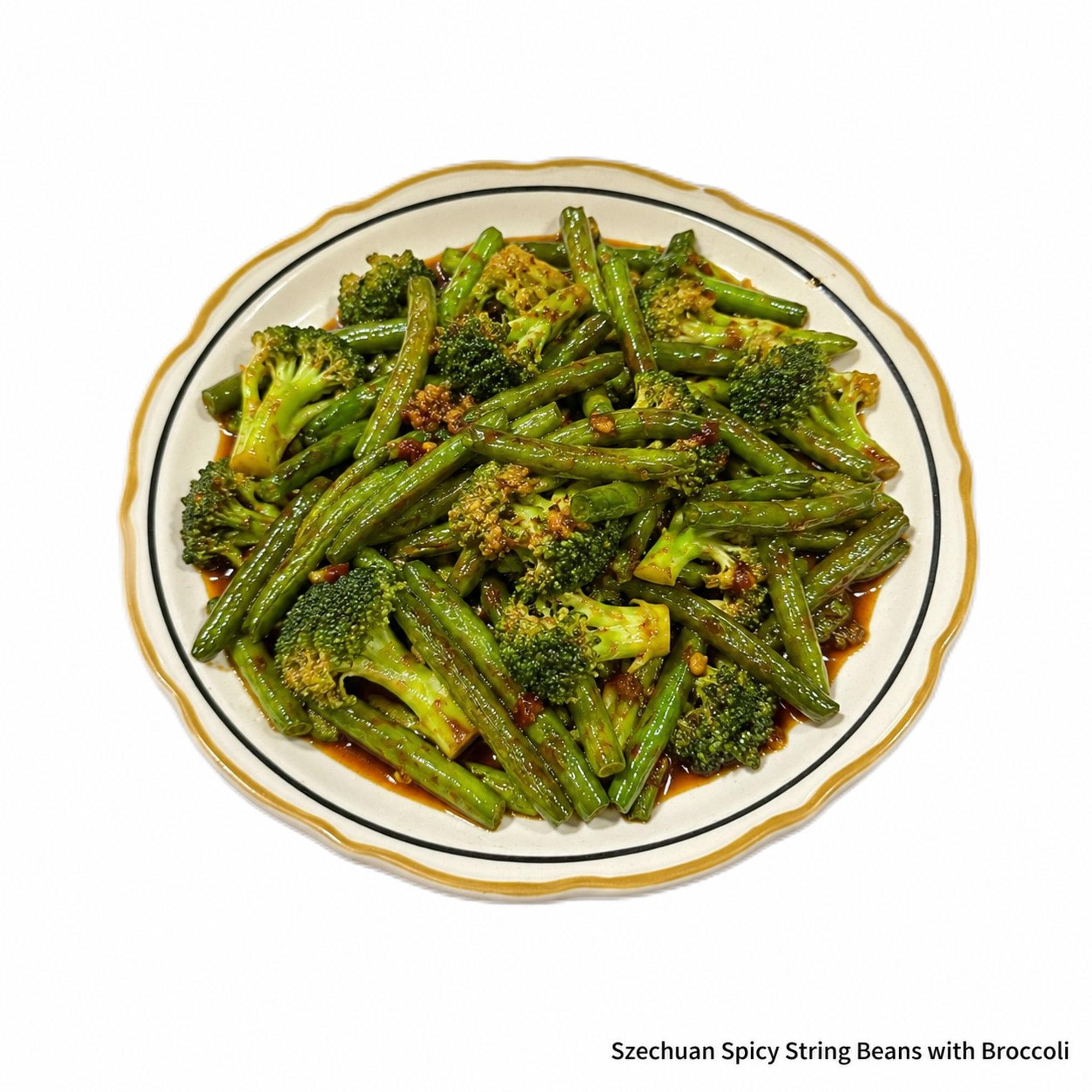 Szechuan Spicy String Beans with Broccoli