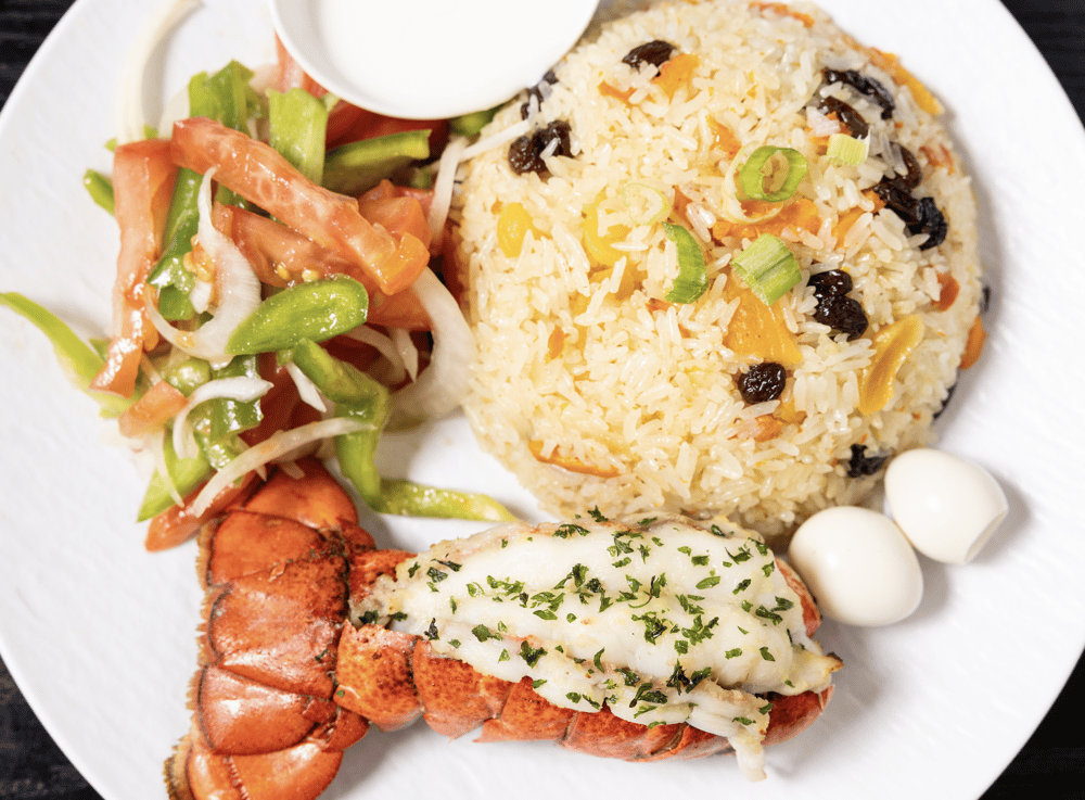 Garlic-Baked Cold-Water Lobster Pilaf 蒜蓉焗烤北大西洋冷水龙虾手抓饭