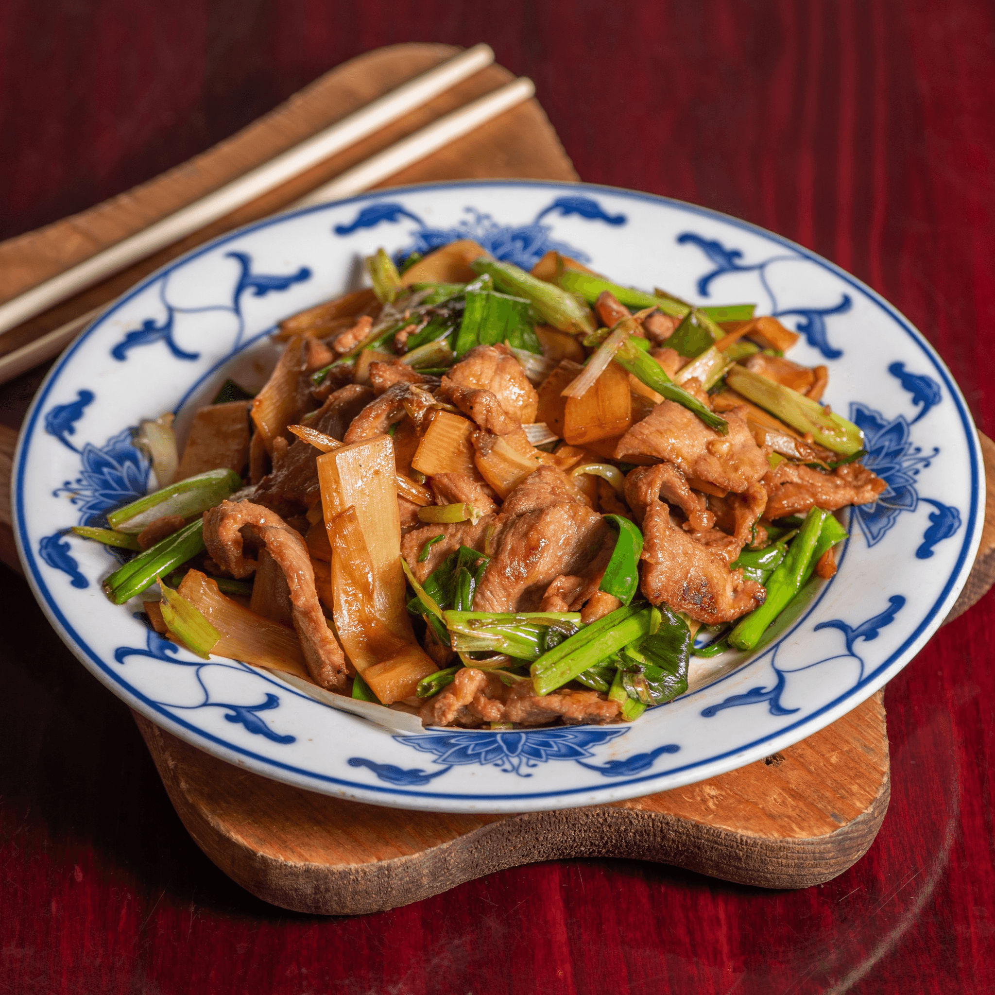 49. Sliced pork with scallions