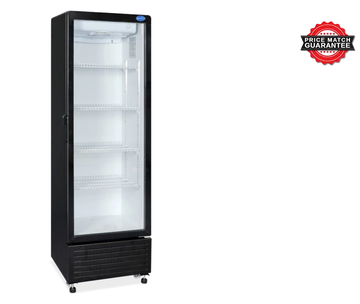Zanduco 23" Single Glass Door Black Refrigerated Showcase with 285L Capacity - 110V, 150W