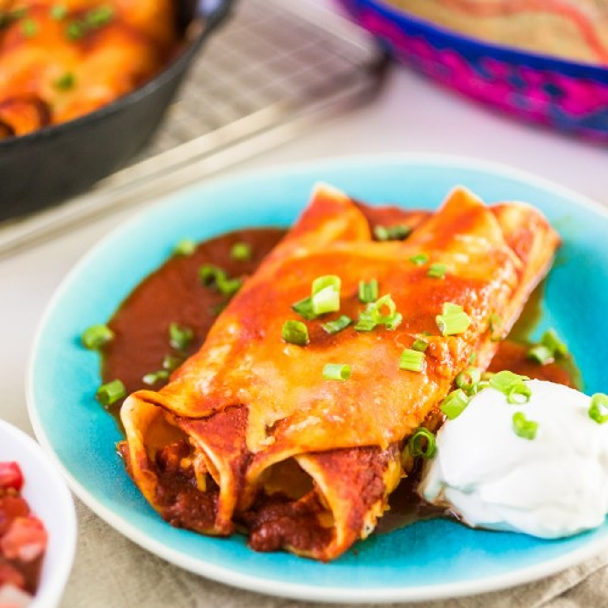 Enchilada & Bean Tostada Plate