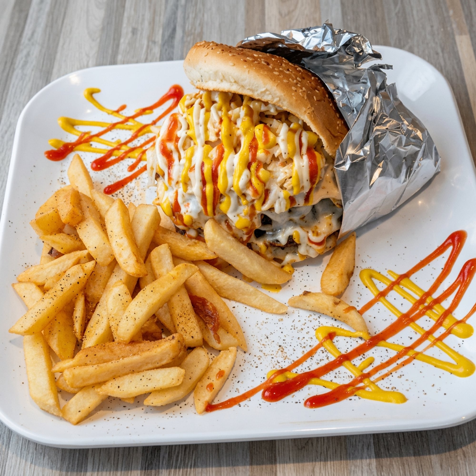 Hamburguesa Pachanga Mixta (Pachanga Steak and Chicken Burger)